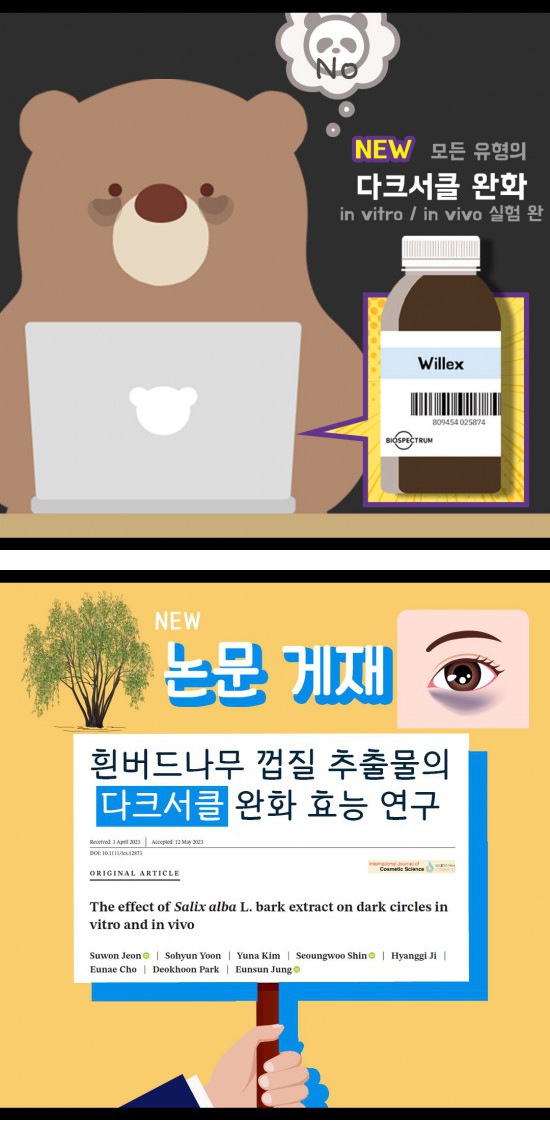 다크써클 완화 원료 Willex 출시/논문 발표
